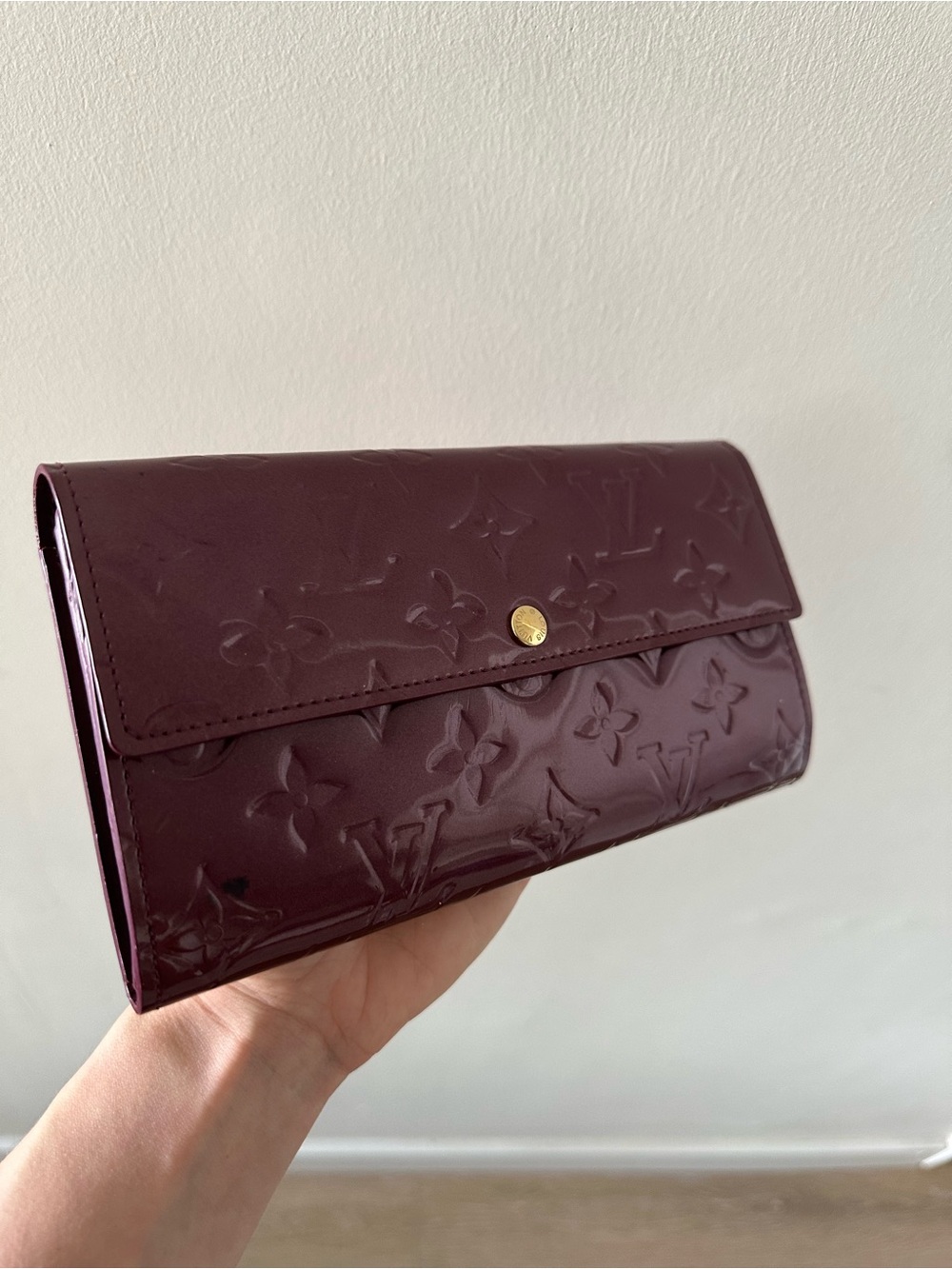 Vintage Louis Vuitton Purple Glossy Vernis Long Wallet